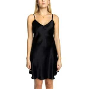 Lady Avenue Silk Satin Nightgown Sort silke X-Large Dame