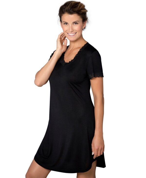 Silk Jersey Nightgown w.Sleeve